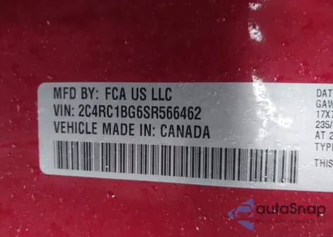 2025 Chrysler Pacifica Select from USA, damaged, VIN 2C4RC1BG6SR566462